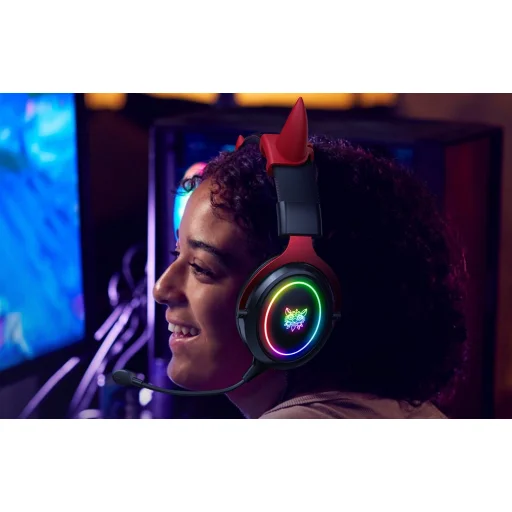 ONIKUMA X10 Gamer Fejhallgató Fekete-piros Ördögszarvak - 7