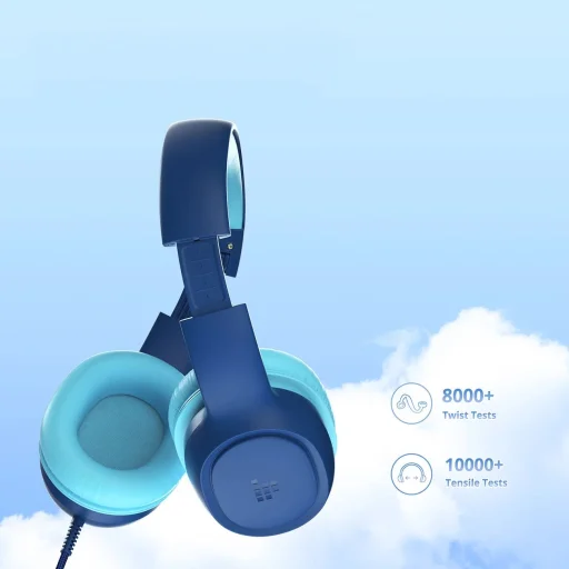 Tronsmart KH01 vezetékes fejhallgató gyerekeknek, biztonságos - kék - 7