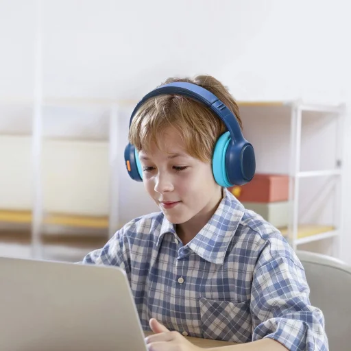 Tronsmart KH03 vezeték nélküli fejhallgató ANC-vel, gyerekeknek, biztonságos - Kék - 10