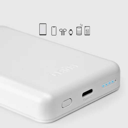 5000 mAh vezeték nélküli mágneses Power Bank Fehér - 10