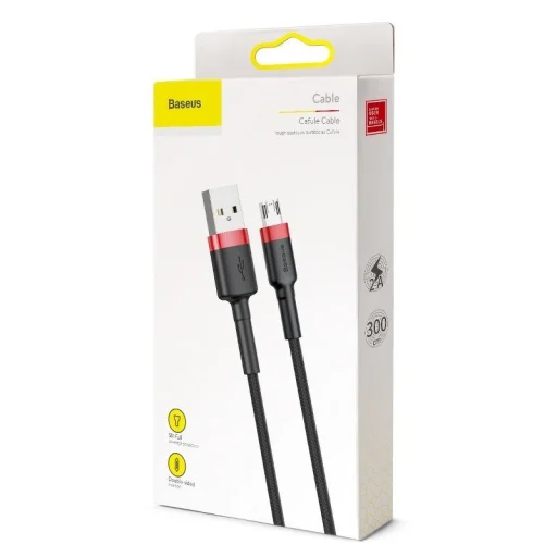 Baseus Cafule USB-Micro-USB kábel, 2A, 3 m (fekete és piros) - 12