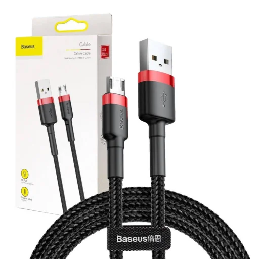 Baseus Cafule USB-Micro-USB kábel, 2A, 3 m (fekete és piros) - 1