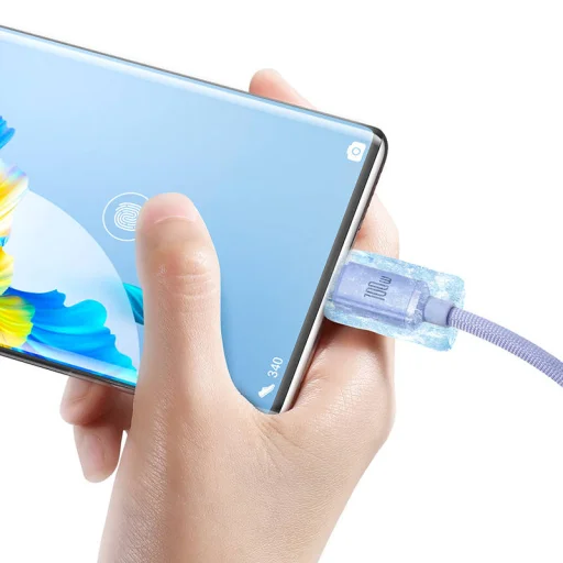 Baseus Crystal Shine USB-USB-C kábel, 100W, 2m (lila) - 3