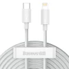 Baseus Simple Wisdom USB-C-Lightning adat/töltőkábel PD, 20W, 1,5m, 2db (fehér) thumbnail