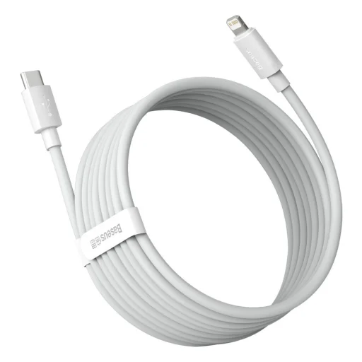 Baseus Simple Wisdom USB-C-Lightning adat/töltőkábel PD, 20W, 1,5m, 2db (fehér) - 3