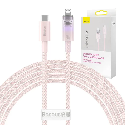 Baseus Explorer Series USB / Lightning gyorstöltő kábel 2m, 20W (rózsaszín) - 1