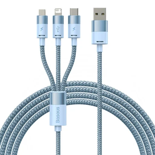 Baseus StarSpeed 3 az 1-ben töltőkábel USB - USB-C + Micro + Lightning, 3,5A, 1.2m (kék) - 2