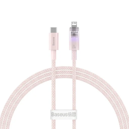 Gyors töltőkábel Baseus USB-C to Lightning Explorer Series 1m, 20W (rózsaszín) - 2