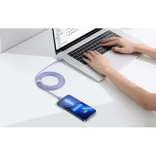 Baseus Crystal USB-C-Lightning kábel, 20W, PD, 2m (lila) - 11