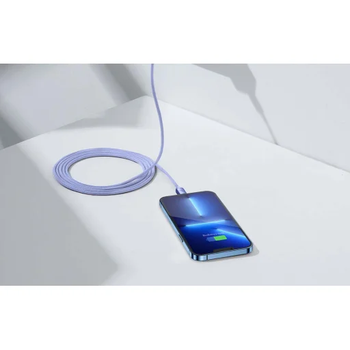 Baseus Crystal USB-C-Lightning kábel, 20W, PD, 2m (lila) - 7
