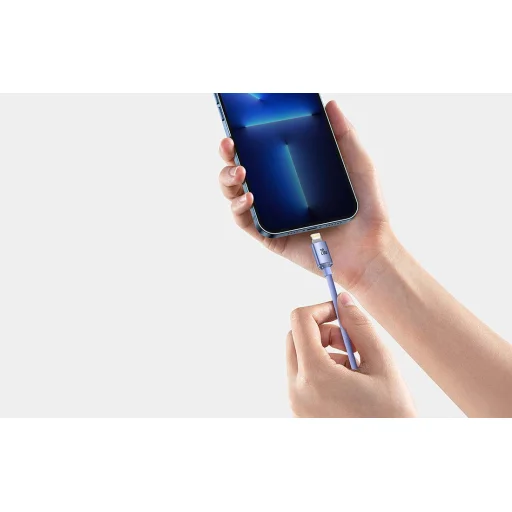 Baseus Crystal USB-C-Lightning kábel, 20W, PD, 2m (lila) - 8