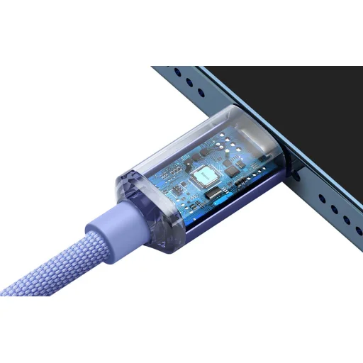 Baseus Crystal USB-C-Lightning kábel, 20W, PD, 2m (lila) - 9