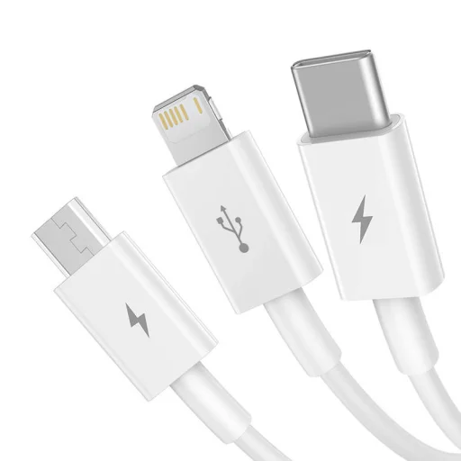 Baseus Superior Data Gyorstöltő USB - M+L+C, 3,5A, 1m (fehér) - 3