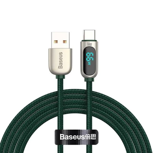 Baseus USB-C kábel kijelzővel, 66W, 1m (zöld) - 7