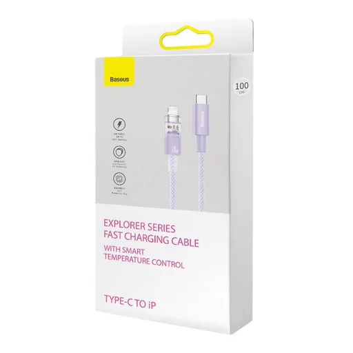 Baseus Explorer Series USB-C / Lightning gyorstöltő kábel 1m, 20W (lila) - 9