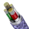 Baseus StarSpeed 3 az 1-ben Type-C USB kábel USB - USB-C + Micro-USB + Lightning, 3,5A, 1.2m (lila) thumbnail