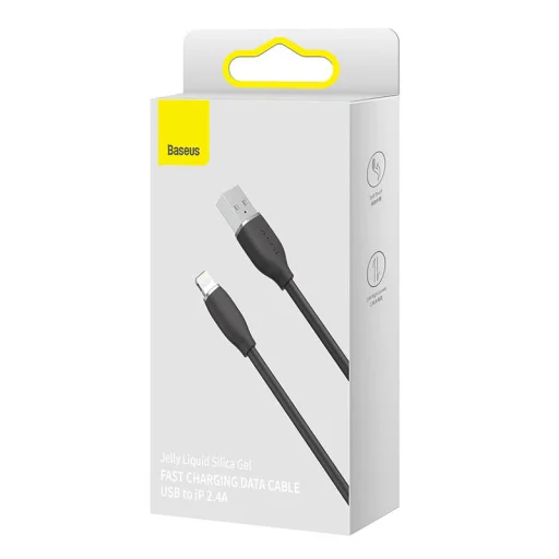 Baseus Jelly USB-Lightning kábel, 2,4A, 1,2m (fekete) - 7
