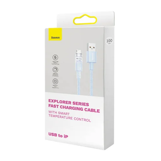 Baseus Explorer Series USB / Lightning gyorstöltő kábel 1m, 2,4A (kék) - 9