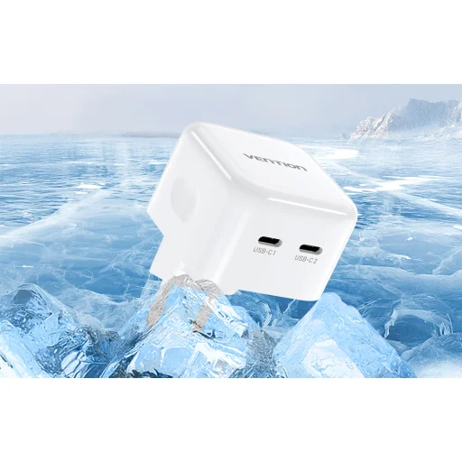 2-Port USB(C+C) GaN hálózati töltő (35W/35W) Fehér - 8