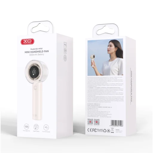 XO ventilátor 13000 RPM MF81 3000 mAh kijelzővel bézs - 3