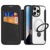 Dux Ducis Skin X Pro iPhone 16 Pro tok MagSafe-fel, fliptok és állvány funkcióval - Fekete thumbnail
