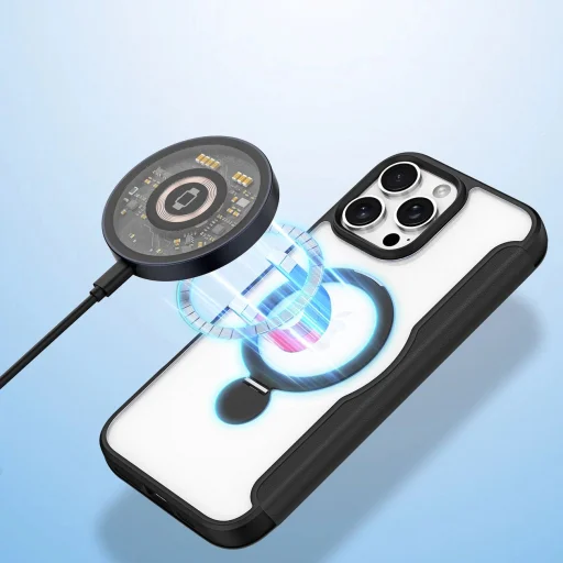 Dux Ducis Skin X Pro iPhone 16 Pro tok MagSafe-fel, fliptok és állvány funkcióval - Fekete - 5