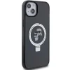 iPhone 14 / 15 / 13 fekete Karl Lagerfeld Ring Stand Karl&Choupette MagSafe tok thumbnail