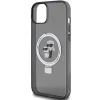  iPhone 14 / 15 / 13 fekete Karl Lagerfeld Ring Stand Karl&Choupette MagSafe tok thumbnail