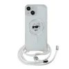  iPhone 13 / 14 / 15 átlátszó Karl Lagerfeld IML Choupette fej & zsinór MagSafe tok - 9