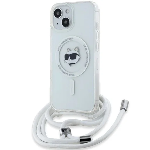  iPhone 15 Átlátszó Karl Lagerfeld IML Choupette Head & Cord MagSafe tok - 1