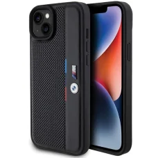  iPhone 15 Plus / 14 Plus fekete BMW Perforált Tricolor Line tok