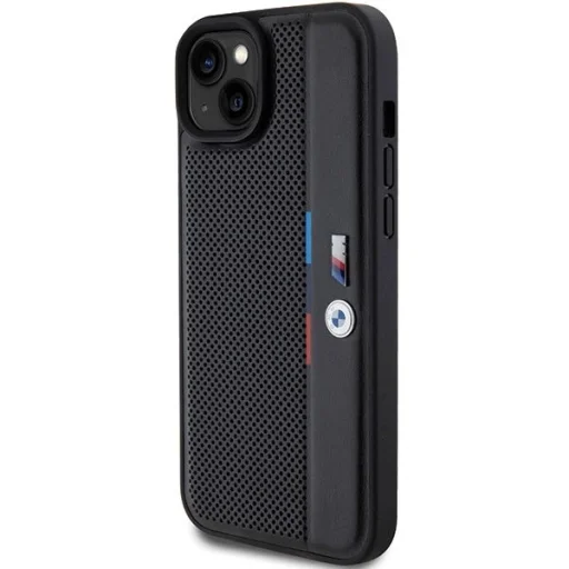  iPhone 15 Plus / 14 Plus fekete BMW Perforált Tricolor Line tok - 2