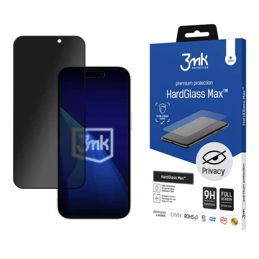 9H Privacy Glass 3mk HardGlass Max Privát üvegfólia Apple iPhone 16 Pro Max számára - 1
