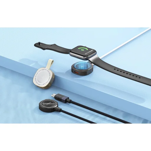 Vezeték nélküli töltő Apple Watch-hoz 2,5W, 1m (fekete) - 3