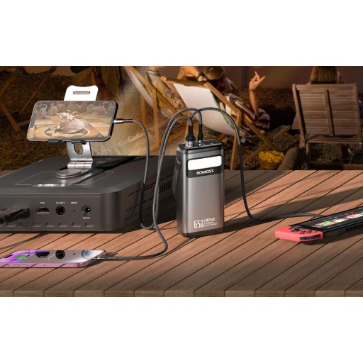 Powerbank Romoss PMT40  4000mAh 65W (fekete), - 10