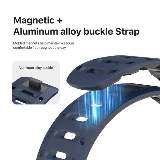 DUX DUCIS szíj CS mágneses szilikon Apple Watch 42/44/45/46/49mm kék-fekete - 3