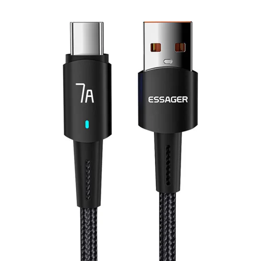 Essager Sunset kábel USB-ről USB-C-re 7A 2m (fekete) - 1