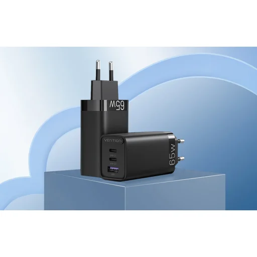  Fali töltő Vention FEDB0-EU 2xUSB-C 1xUSB-A 65W/30W/30W GaN (fekete) - 4