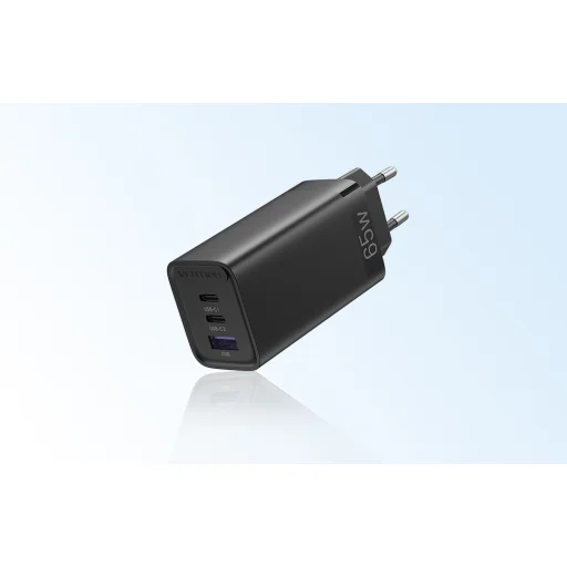  Fali töltő Vention FEDB0-EU 2xUSB-C 1xUSB-A 65W/30W/30W GaN (fekete) - 5