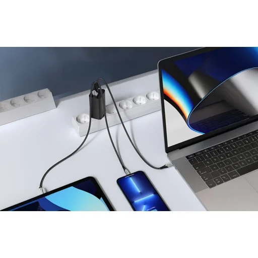  Fali töltő Vention FEDB0-EU 2xUSB-C 1xUSB-A 65W/30W/30W GaN (fekete) - 6