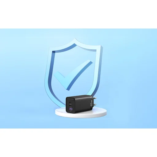  Fali töltő Vention FEDB0-EU 2xUSB-C 1xUSB-A 65W/30W/30W GaN (fekete) - 7