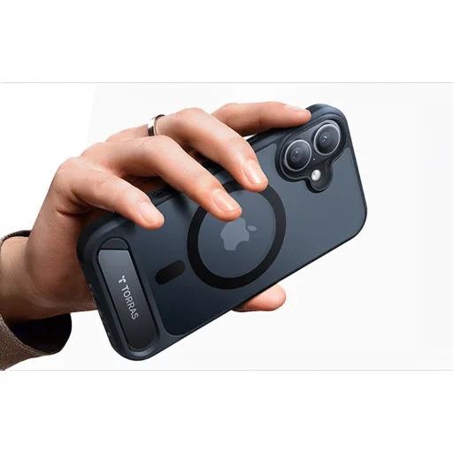 Torras Pstand Széria tok iPhone 16-hoz (Fekete) - 4