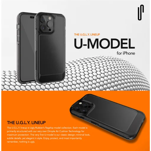 Ugly Rubber UMODEL tok iPhone 15 Pro 6,1" átlátszó rózsaszín tok - 7