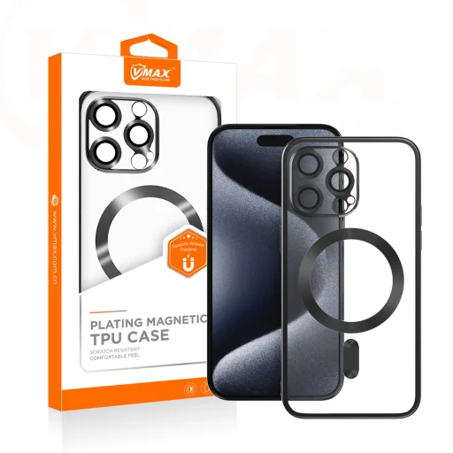 Vmax Fekete Electroplating Mag TPU tok iPhone 13 Pro 6,1" - 2