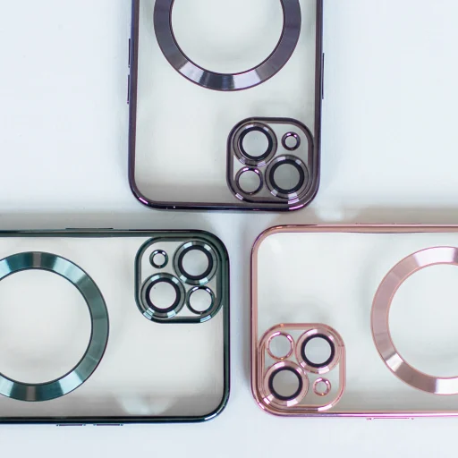 Színes Króm Mágneses tok Samsung Galaxy A15 4G / A15 5G fekete tok - 15