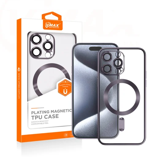 Vmax Elektroplating Mag TPU tok iPhone 15 Plus 6,7" lila - 2