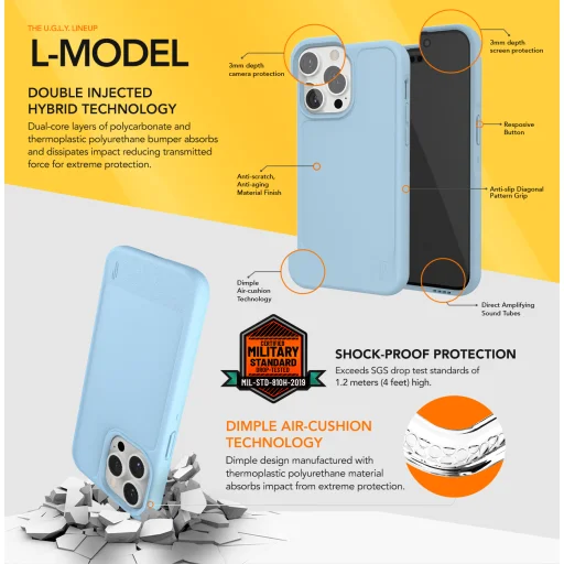 Ugly Rubber L tok iPhone 15 Plus 6,7"-hez fekete - 15