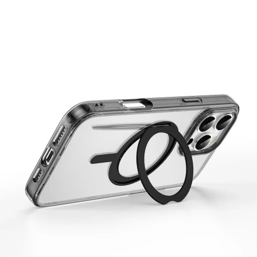 WIWU Magsafe iShield Ultra fliptok iPhone 16 Pro 6,3" transparent black MCC-201 tok - 1