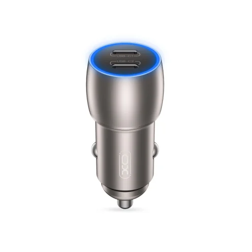 XO autós töltő CC51 PD 40W 2x USB-C szürke - 1