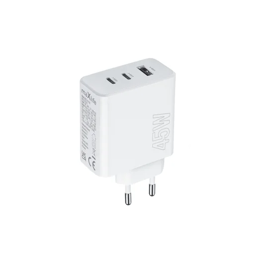 Maxlife MXTC-07-45ACC PD QC töltő 2x USB-C 1x USB 45W fehér, - 2